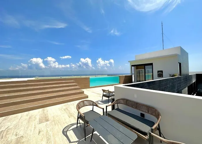 2 Beds Pool View Modern Apt/Parking, Gym, Rooftop - 405 Musa Playa del Carmen