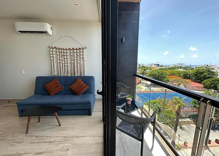 Haustierfreundliches Ocean View Cozy Condo W Gym, Rooftop, Jacuzzi 417 Musa Playa del Carmen